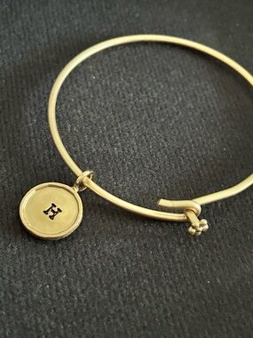 Gold Initial H Charm Bangle Bracelet - Women's Jewelry